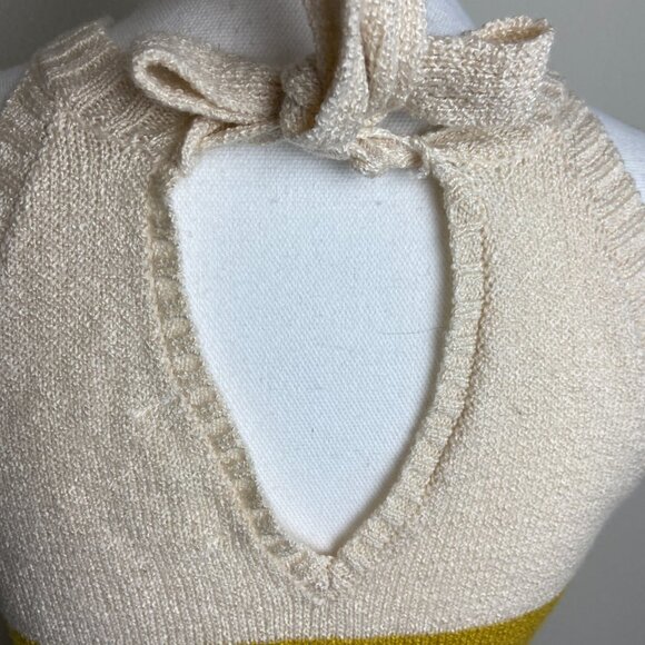 Mine Color Block Tie Back Sweater  Tank Top Sz M - Picture 3 of 8